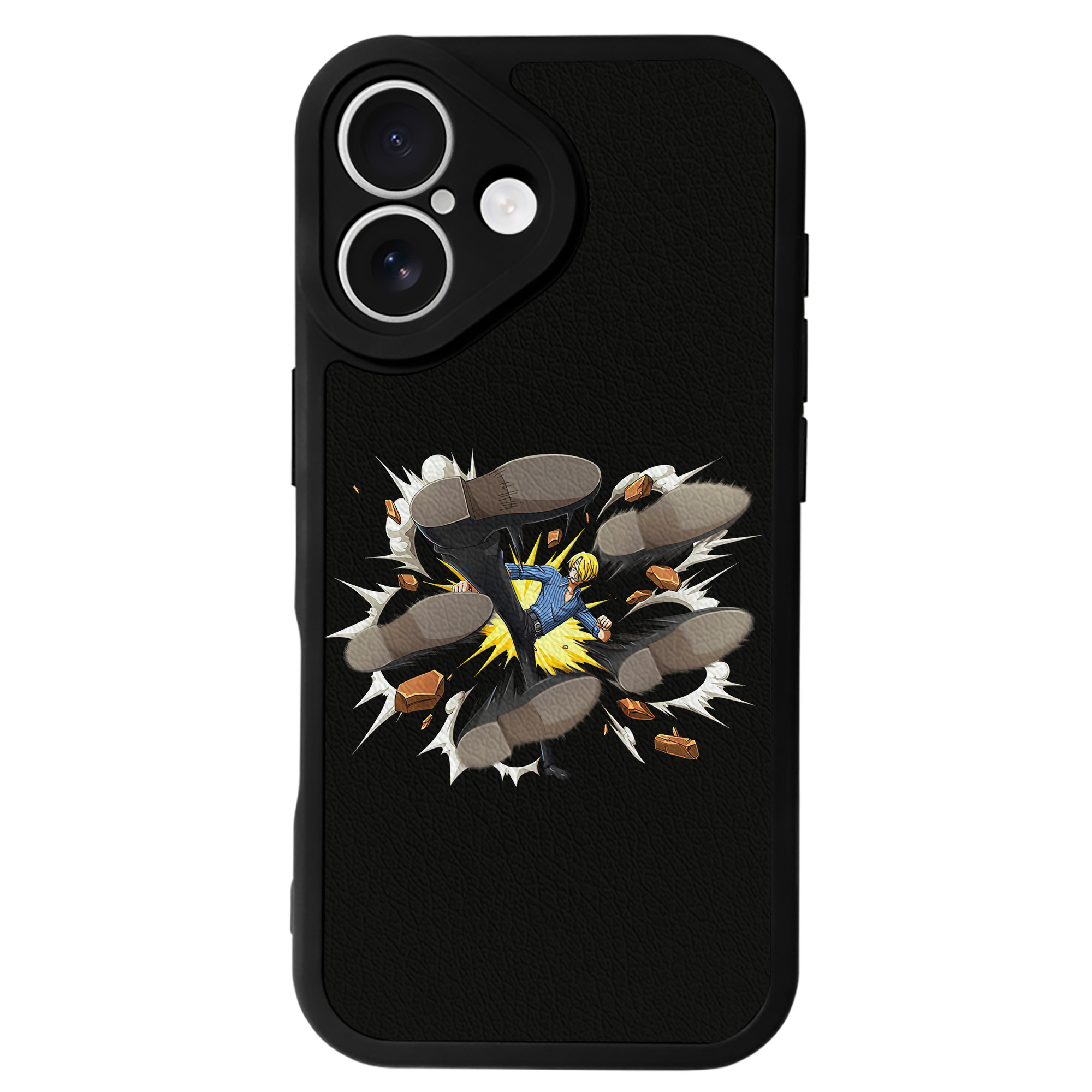 （画像用） ワンピース サンジ ONE PIECE Sanji 【iPhone 16シリーズ対応】シリコンスマホケース（レザー調） 材質：シリコン